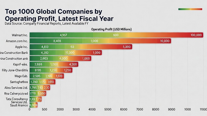 Top 1000 Global Companies by Operating Profit, Latest FY
