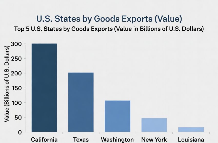  Top 50 U.S. States by Goods Exports (Value)