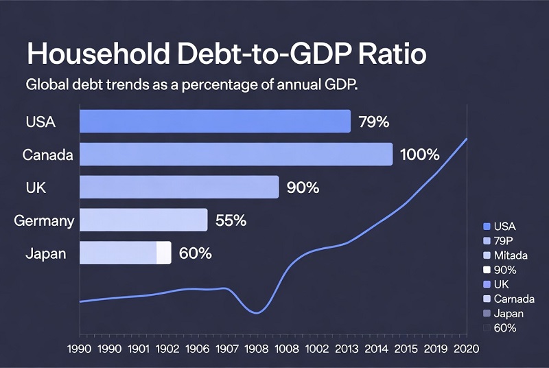 Countries by Household Debt-to-GDP — 2025