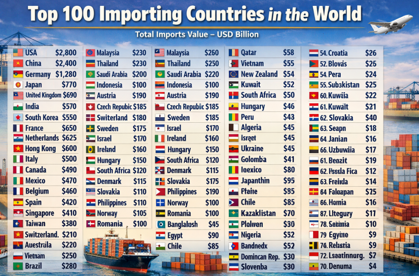  Top 100 Importing Countries in the World, 2025