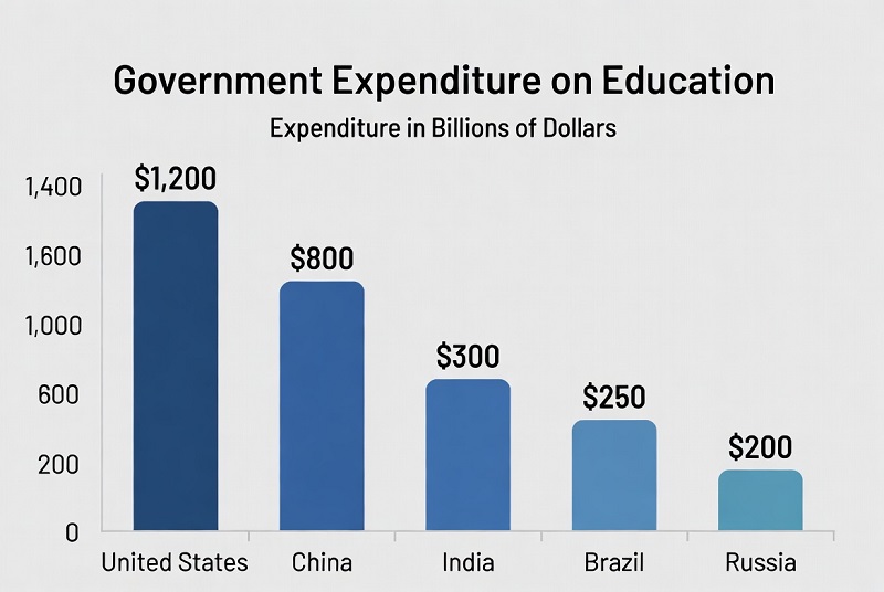 Top 100 Countries by Education Spending (% of GDP), Latest Year