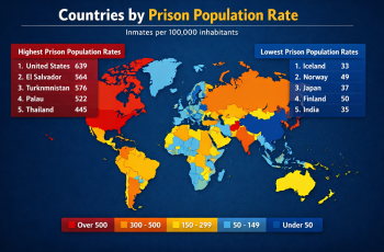 Top 100 Countries by Prison Population Rate in 2025