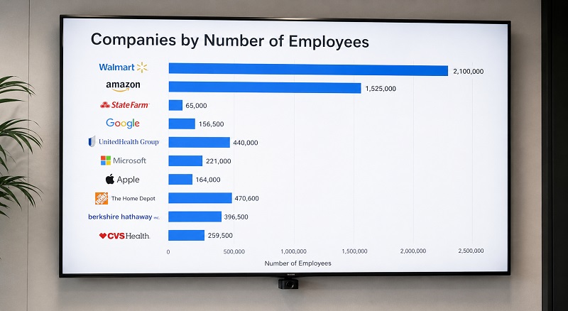 Top 100 Companies by Number of Employees, 2026