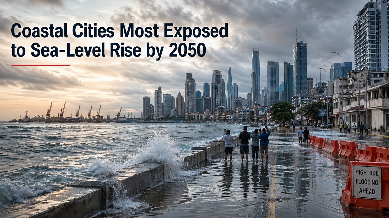 Top 100 Coastal Cities Most Exposed to Sea-Level Rise by 2050