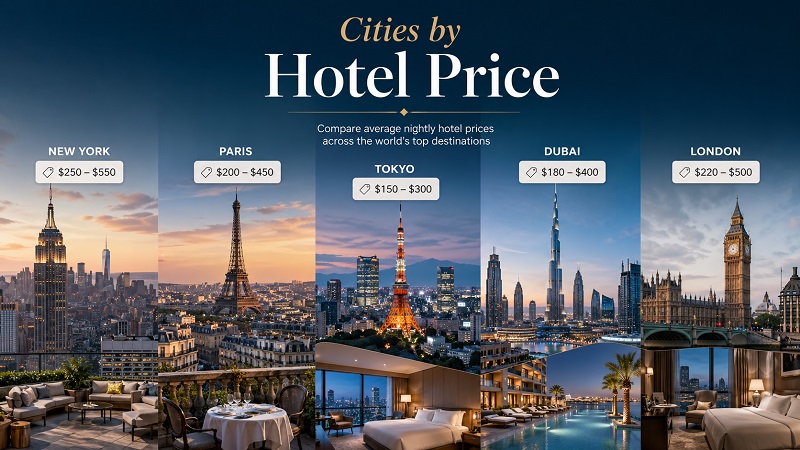 Top 100 Cities by Hotel Price, 2026