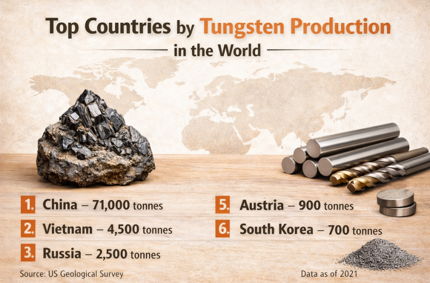  Top Countries by Tungsten Production in the World