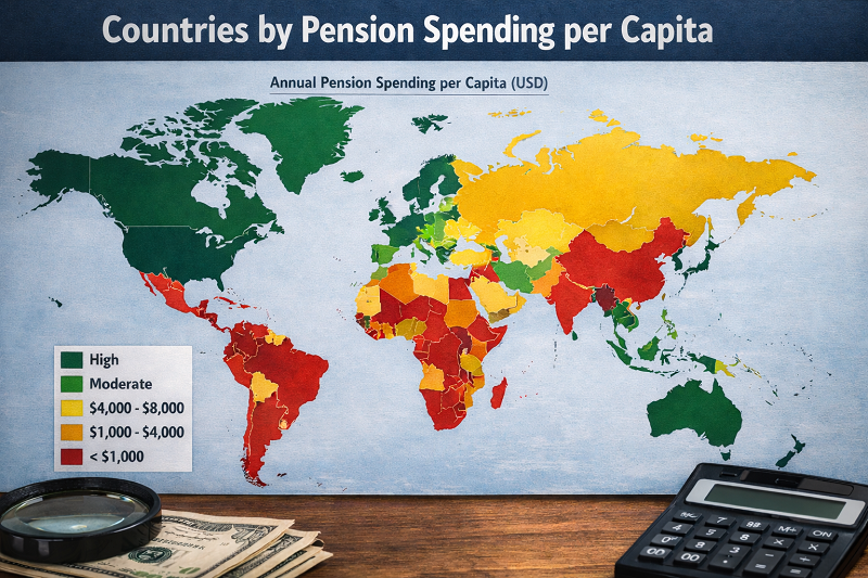 Top 100 Countries by Pension Spending per Capita, 2025