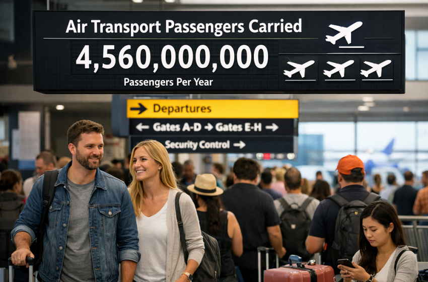  Top 100 Countries by Air Transport Passengers Carried, Latest Year