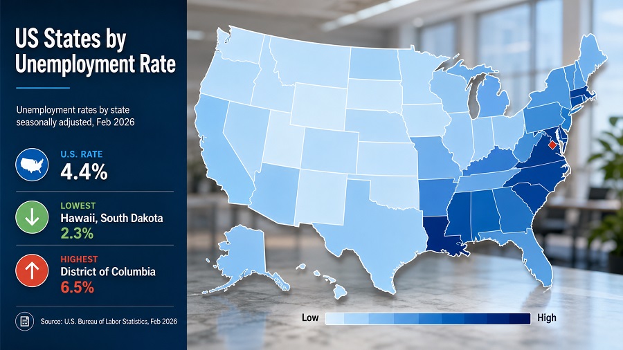 US States by Unemployment Rate, 2026