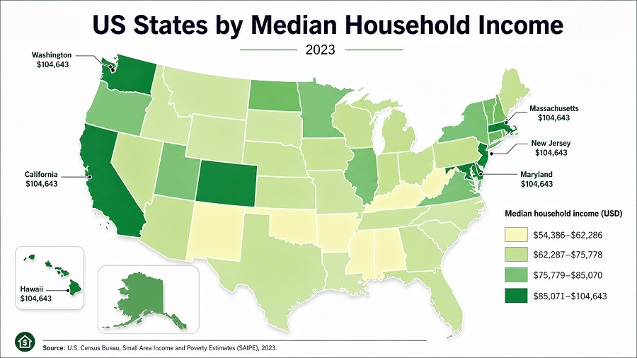 Median Household Income by State