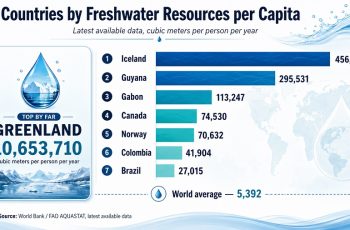Countries by Freshwater Resources per Capita