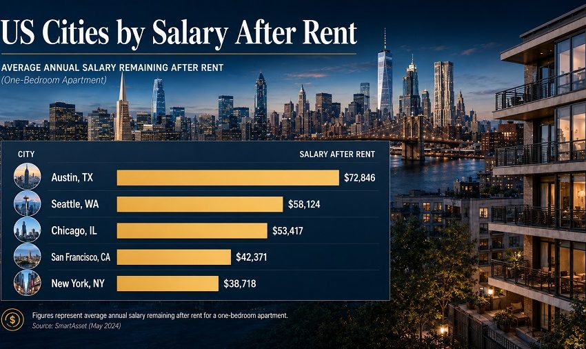 US Cities by Salary After Rent