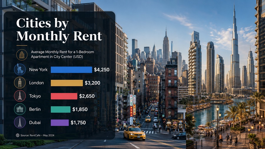 Cities by Monthly Rent, 2026