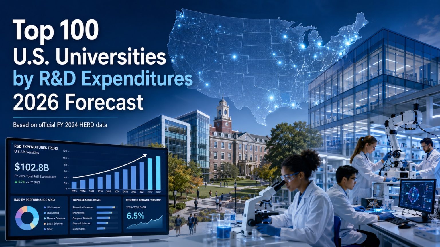Top 100 U.S. Universities by R&D Expenditures 2026 Forecast