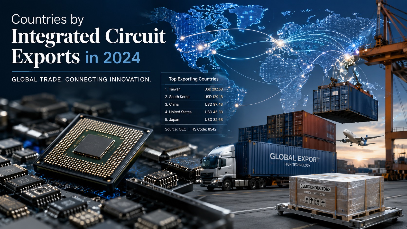 100 Countries by Integrated Circuit Exports in 2024