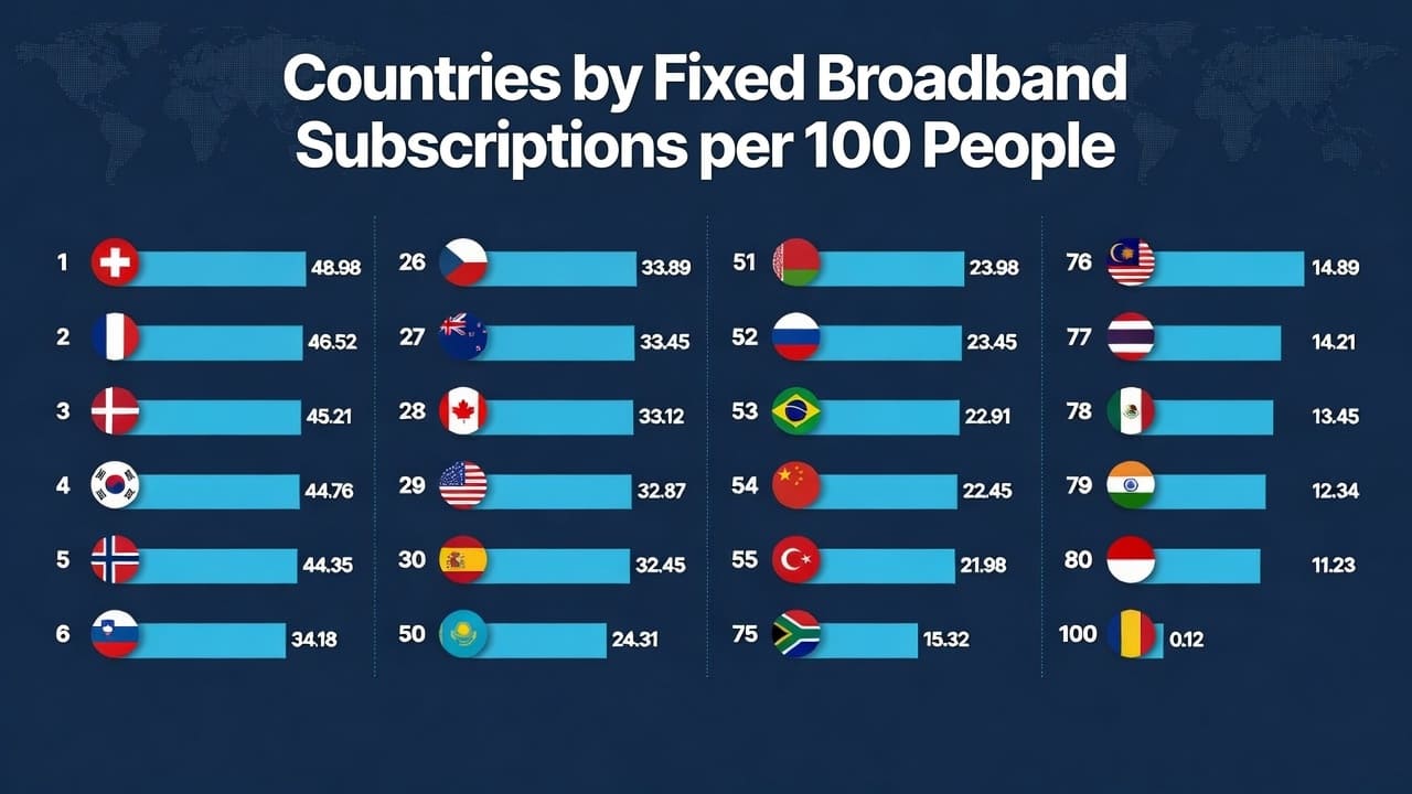 Countries by Fixed Broadband Subscriptions