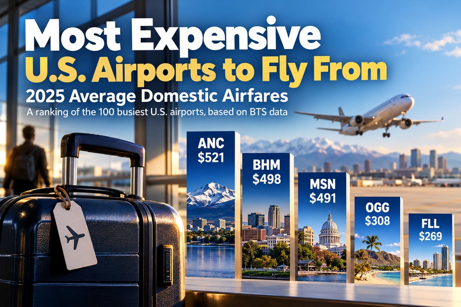 Most Expensive of 100 Busiest U.S. Airports